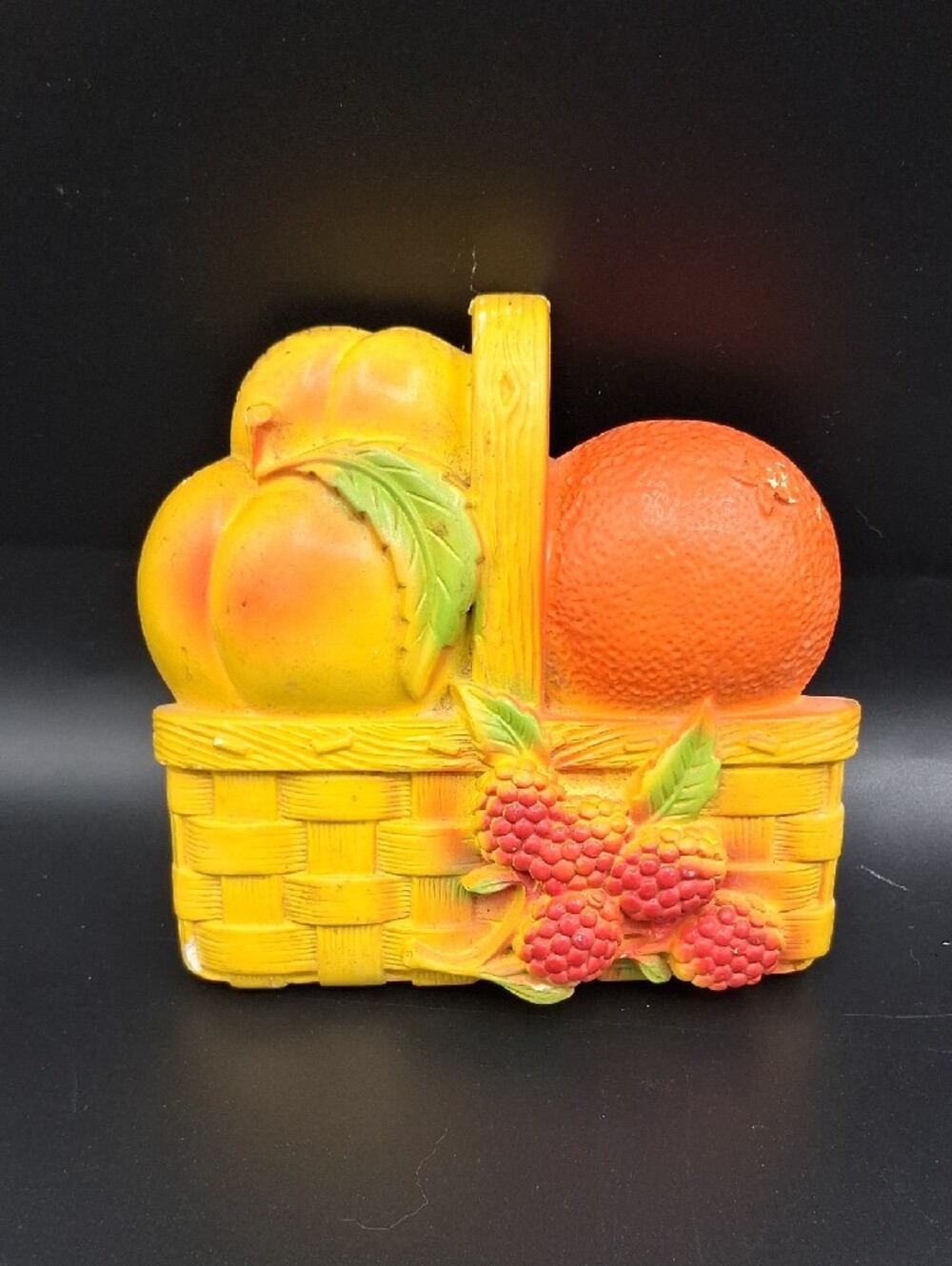 Vintage Chalkware Fruit Basket - Picture 2 of 4